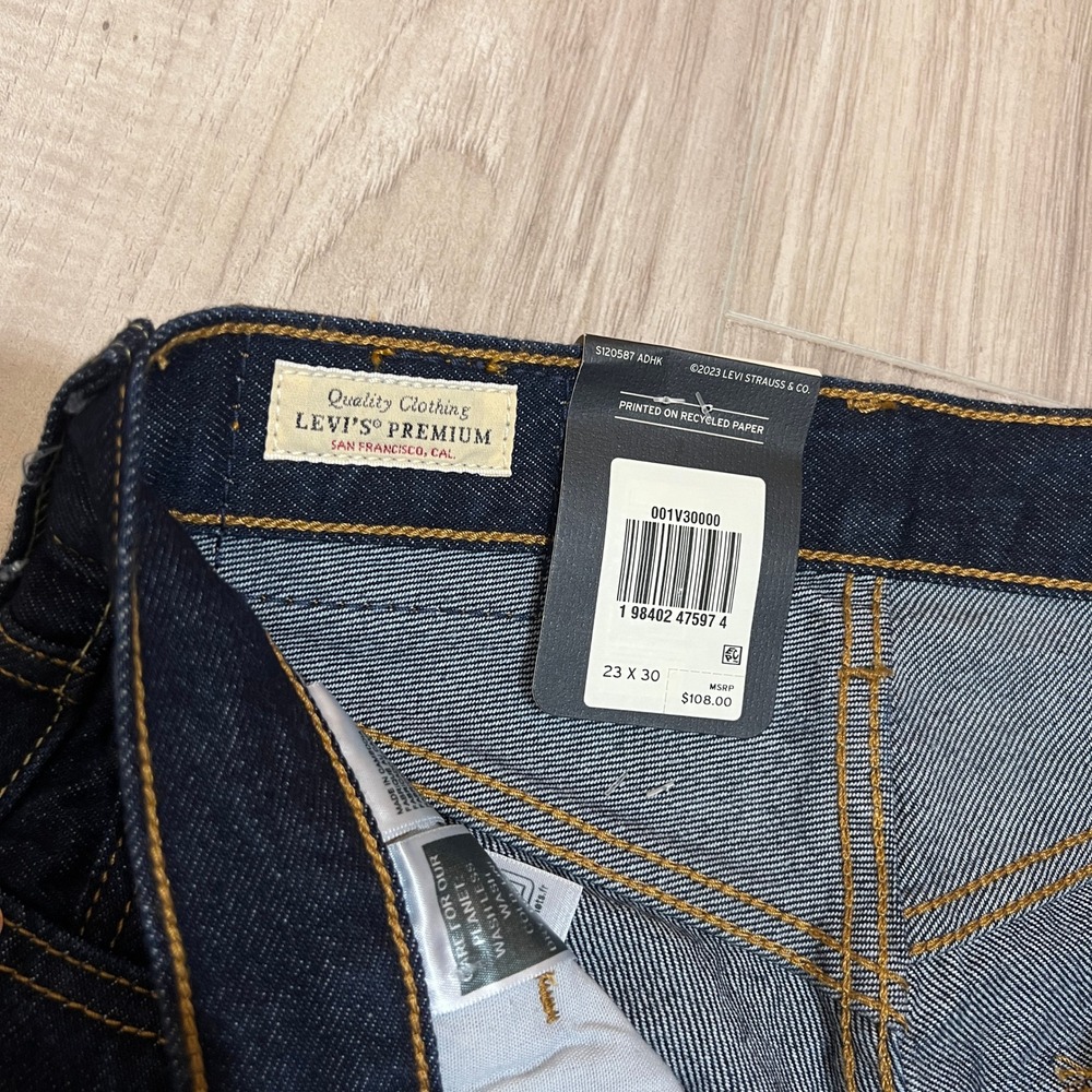 Levis Premium 501 90s Western Yoke Straight Jeans Womens 23x30 Dark Wash - Picture 10 of 15